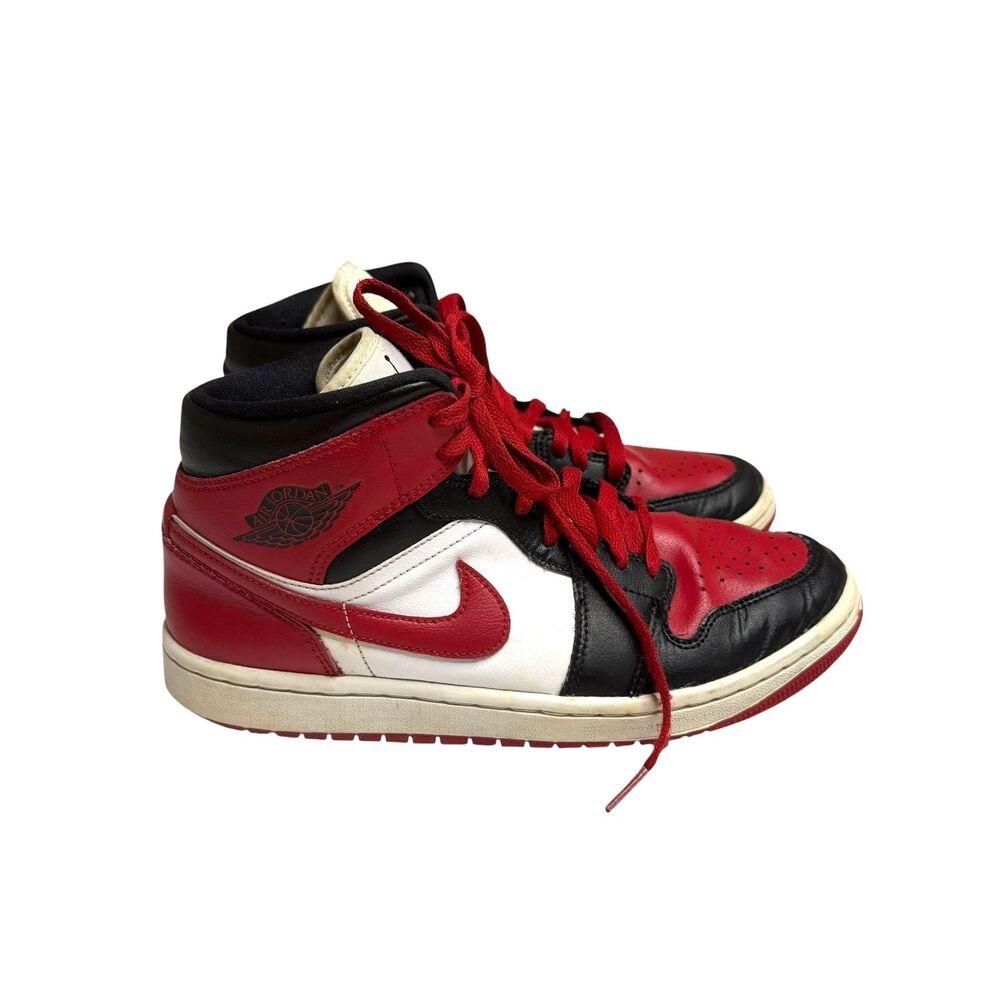 Nike Air Jordan 1 Retro High OG Top Bred Toe Sneaker Shoe Women Red Black 9